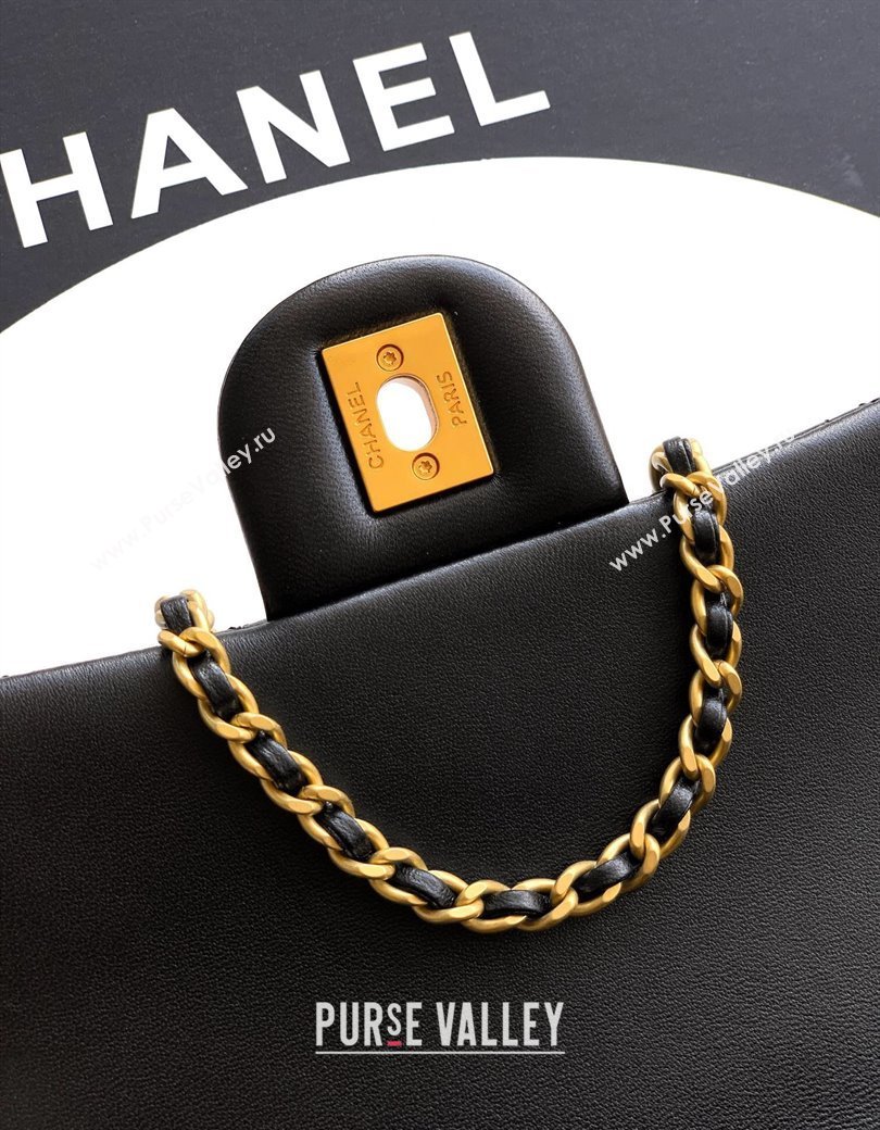 Chanel Shiny Lambskin Mini Flap Bag with CC Chain AS5759 Black 2025 (yezi-250811100)