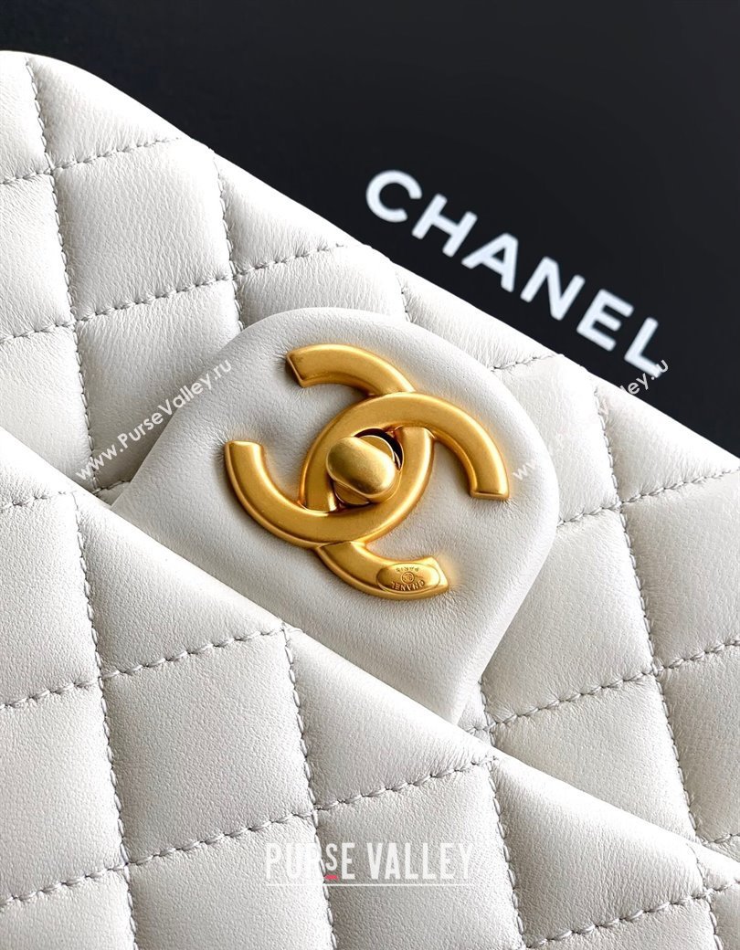 Chanel Shiny Lambskin Mini Square Flap Bag with CC Chain AS5758 Light Grey 2025 (yezi-250811101)