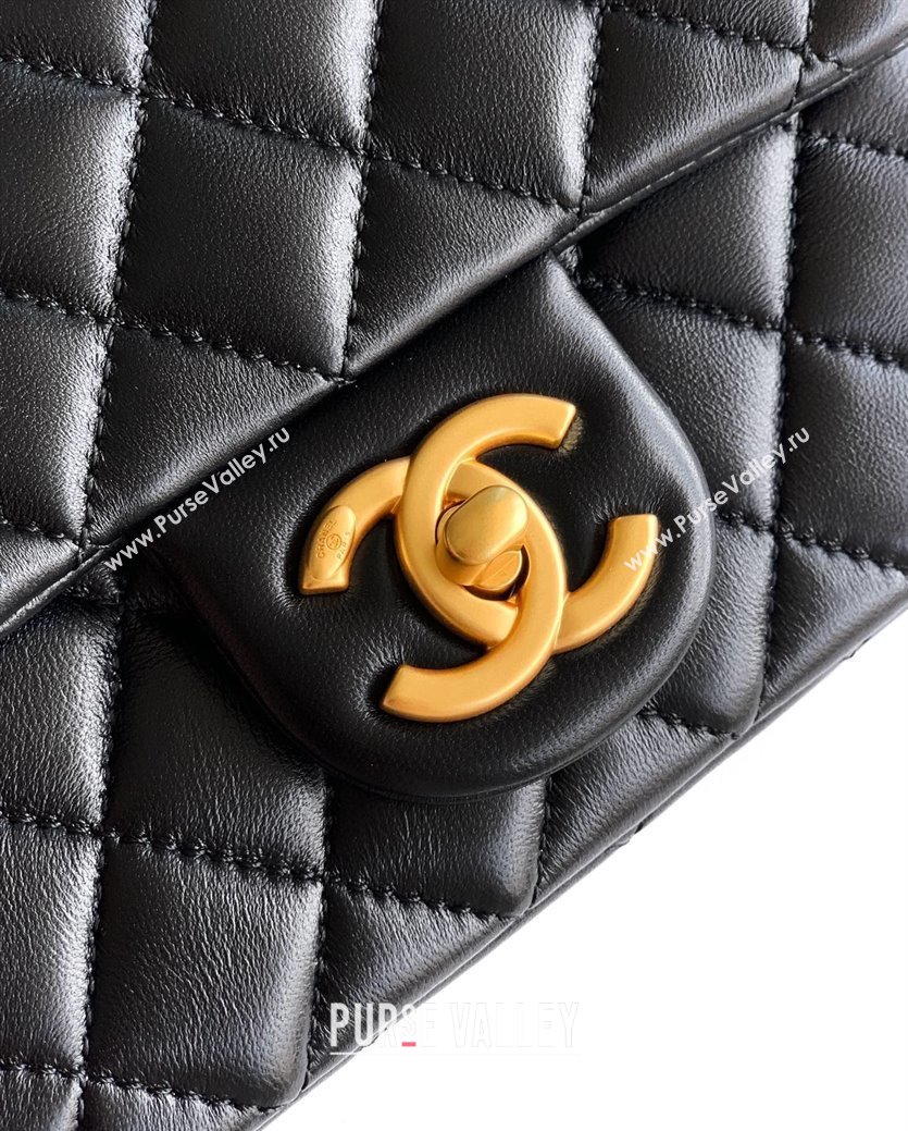 Chanel Shiny Lambskin Mini Square Flap Bag with CC Chain AS5758 Black 2025 (yezi-250811103)