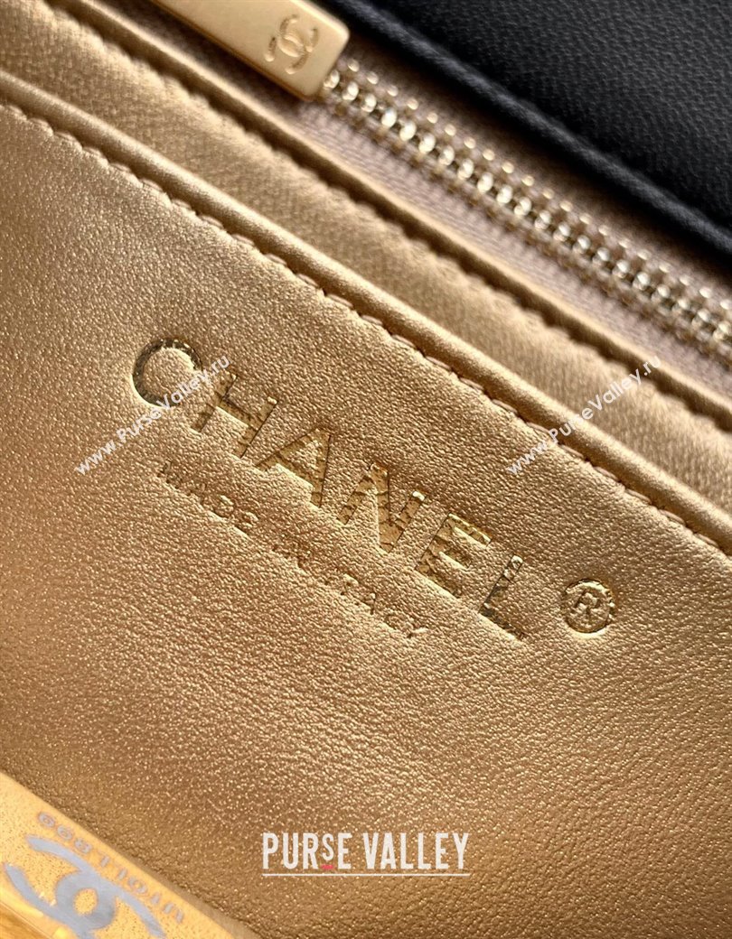 Chanel Shiny Lambskin Mini Square Flap Bag with CC Chain AS5758 Black 2025 (yezi-250811103)