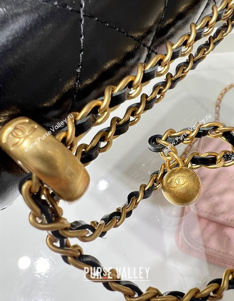 Chanel Shiny Calfskin Wallet On Chain WOC Black 2025 AP2289 (yezi-2508110078)