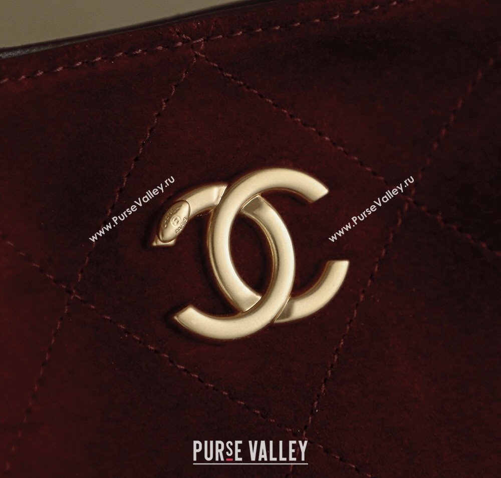 Chanel Quilted Suede Hobo Shopping Bag Red 2025/26C CH081201 (yezi-250812001)