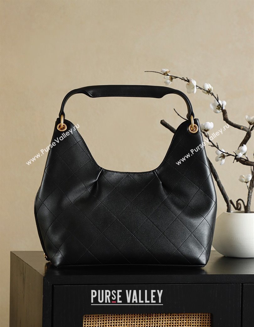 Chanel Quilted Calfskin Hobo Shopping Bag Black 2025/26C CH081201 (yezi-250812002)