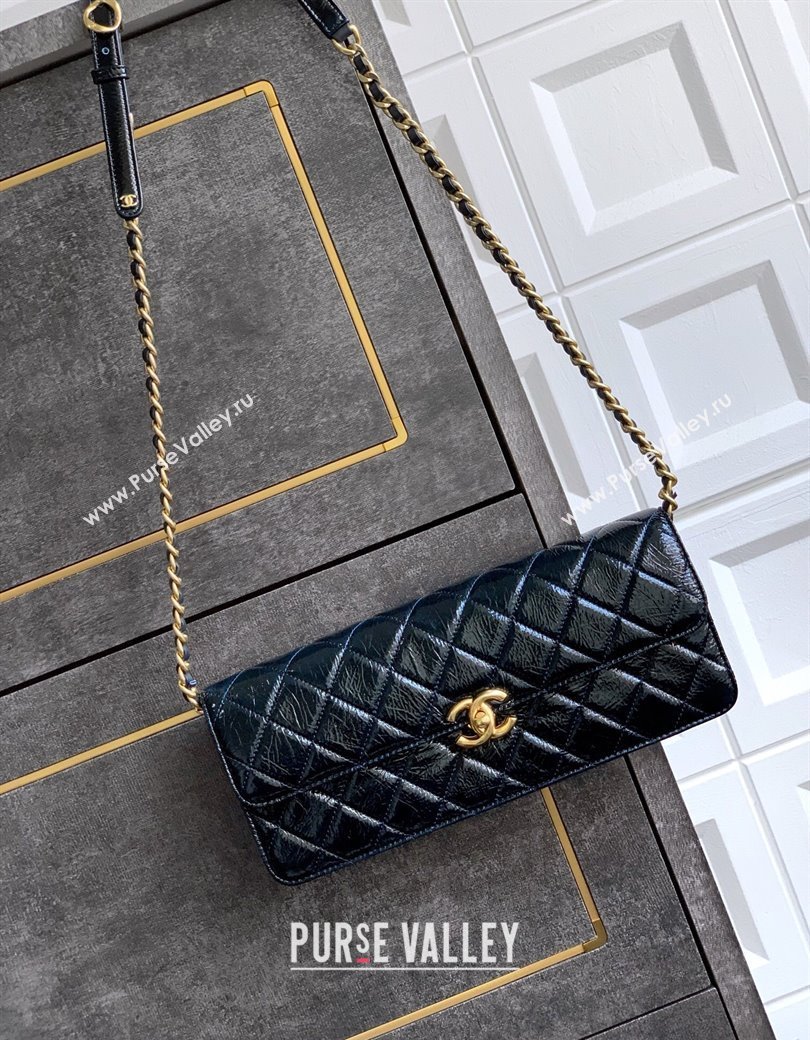 Chanel Patent Lambskin Large Flap Bag AS5642 Blue 2025 (yezi-250812007)