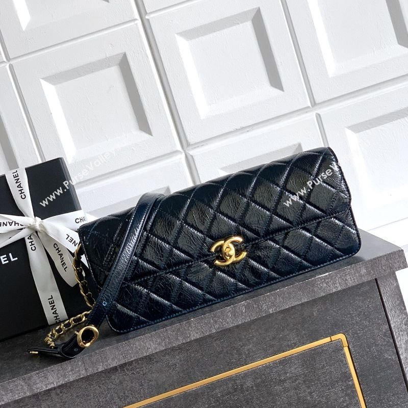 Chanel Patent Lambskin Large Flap Bag AS5642 Blue 2025 (yezi-250812007)