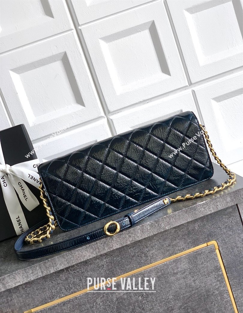 Chanel Patent Lambskin Large Flap Bag AS5642 Blue 2025 (yezi-250812007)