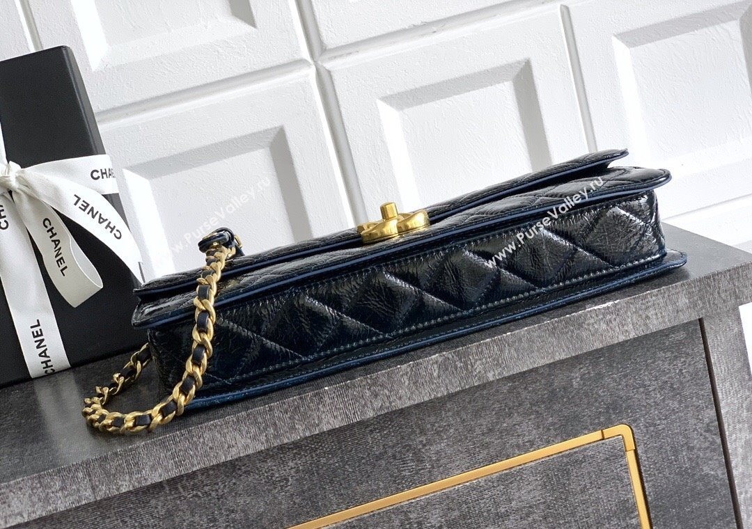 Chanel Patent Lambskin Large Flap Bag AS5642 Blue 2025 (yezi-250812007)