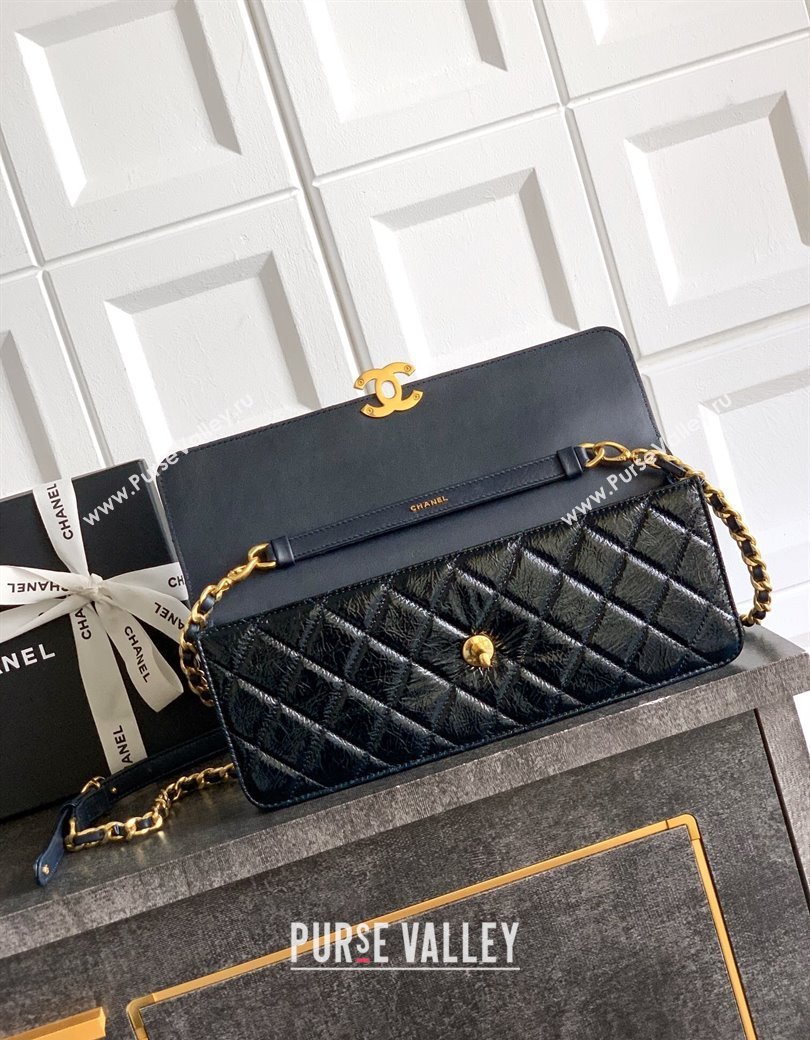 Chanel Patent Lambskin Large Flap Bag AS5642 Blue 2025 (yezi-250812007)