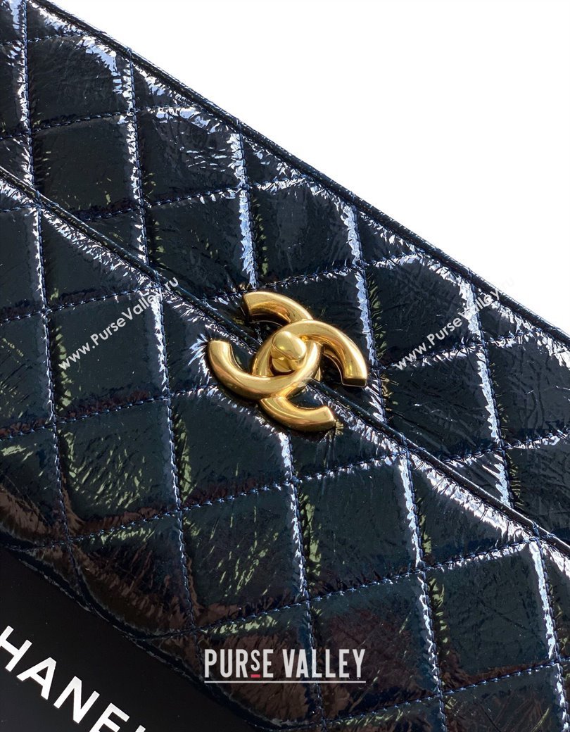 Chanel Patent Lambskin Large Flap Bag AS5642 Blue 2025 (yezi-250812007)