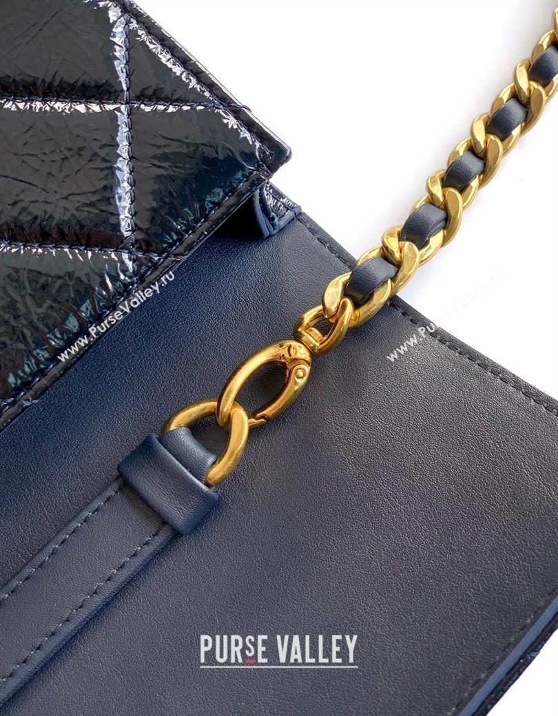 Chanel Patent Lambskin Large Flap Bag AS5642 Blue 2025 (yezi-250812007)