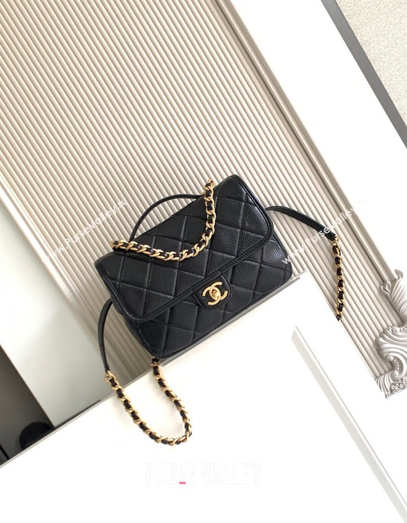 Chanel Grained Shiny Calfskin Backpack bag AS5347 Black 2025 (yezi-250812022)