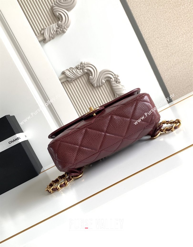 Chanel Grained Shiny Calfskin Backpack bag AS5347 Dark Burgundy 2025 (yezi-250812023)