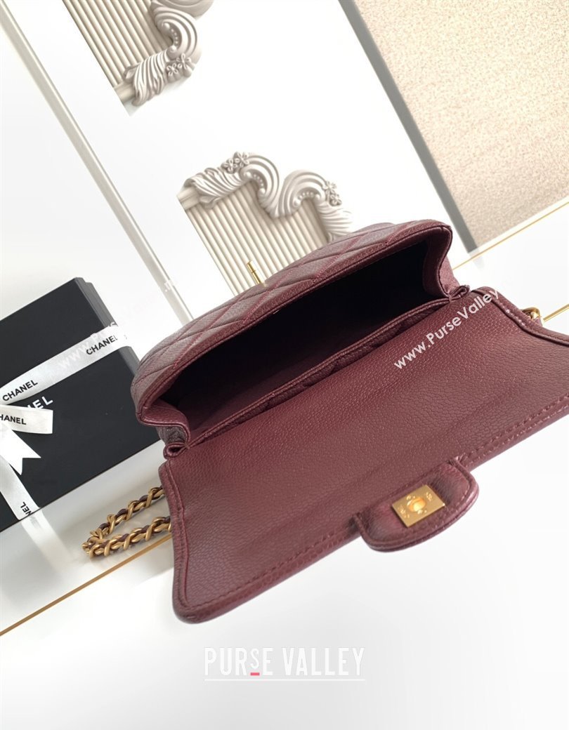Chanel Grained Shiny Calfskin Backpack bag AS5347 Dark Burgundy 2025 (yezi-250812023)