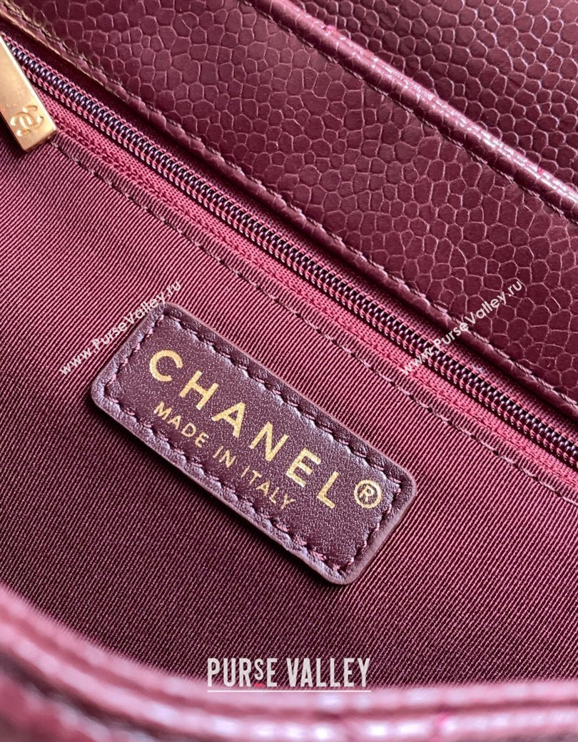 Chanel Grained Shiny Calfskin Backpack bag AS5347 Dark Burgundy 2025 (yezi-250812023)