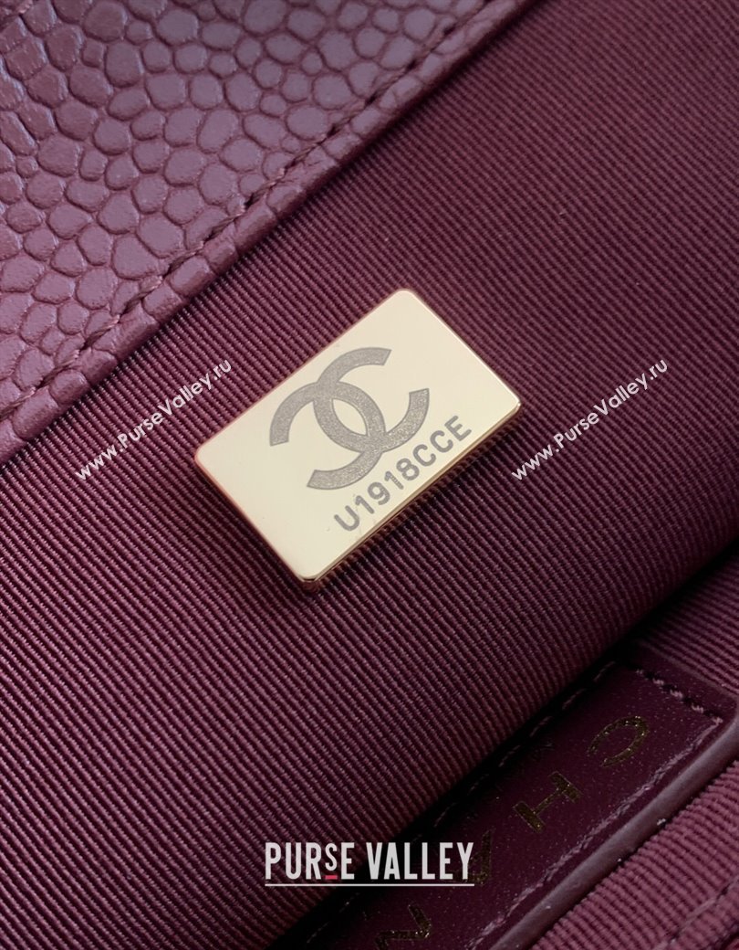 Chanel Grained Shiny Calfskin Backpack bag AS5347 Dark Burgundy 2025 (yezi-250812023)