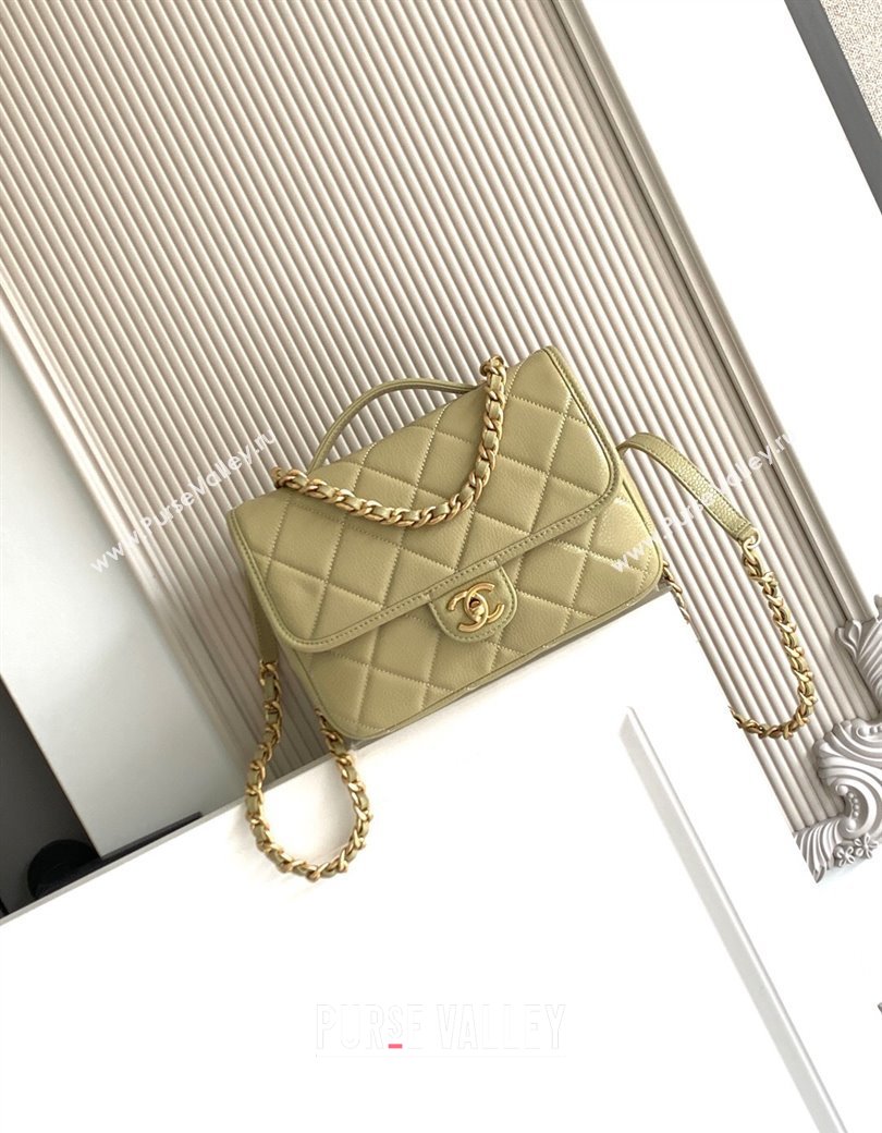 Chanel Grained Shiny Calfskin Backpack bag AS5347 Green 2025 (yezi-250812024)