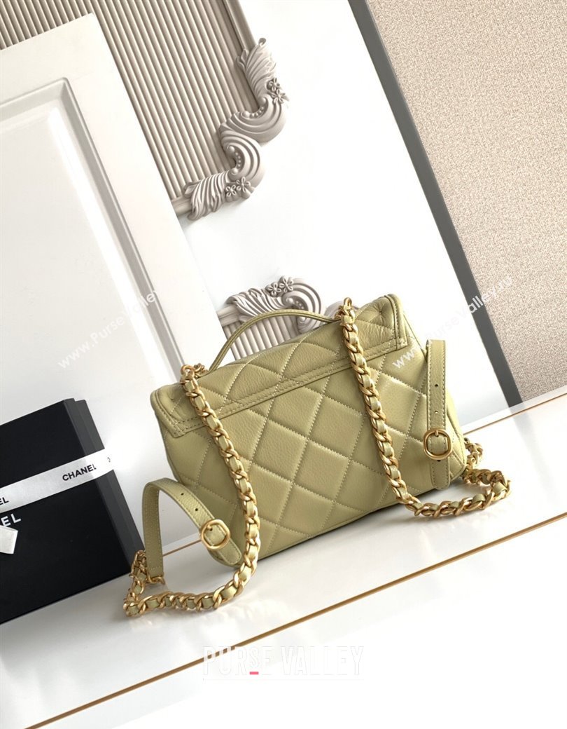 Chanel Grained Shiny Calfskin Backpack bag AS5347 Green 2025 (yezi-250812024)