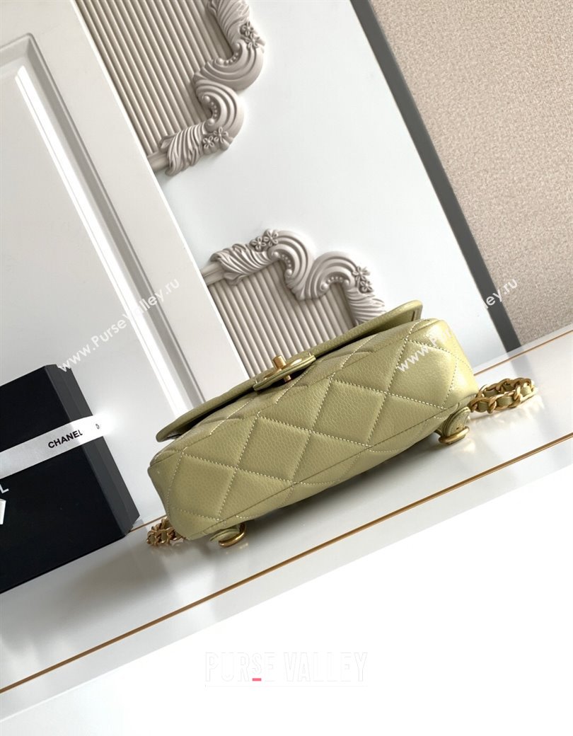 Chanel Grained Shiny Calfskin Backpack bag AS5347 Green 2025 (yezi-250812024)