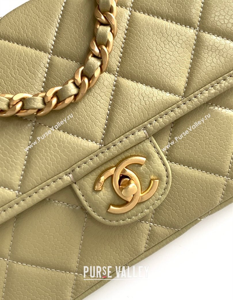 Chanel Grained Shiny Calfskin Backpack bag AS5347 Green 2025 (yezi-250812024)