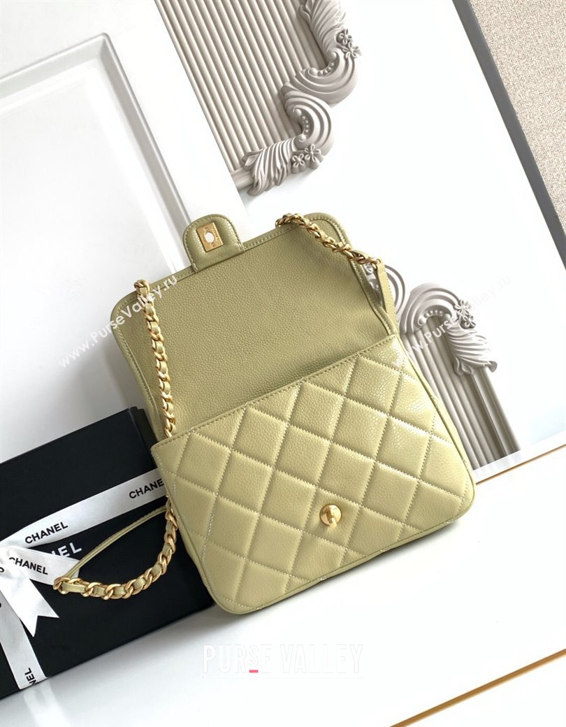 Chanel Grained Shiny Calfskin Backpack bag AS5347 Green 2025 (yezi-250812024)