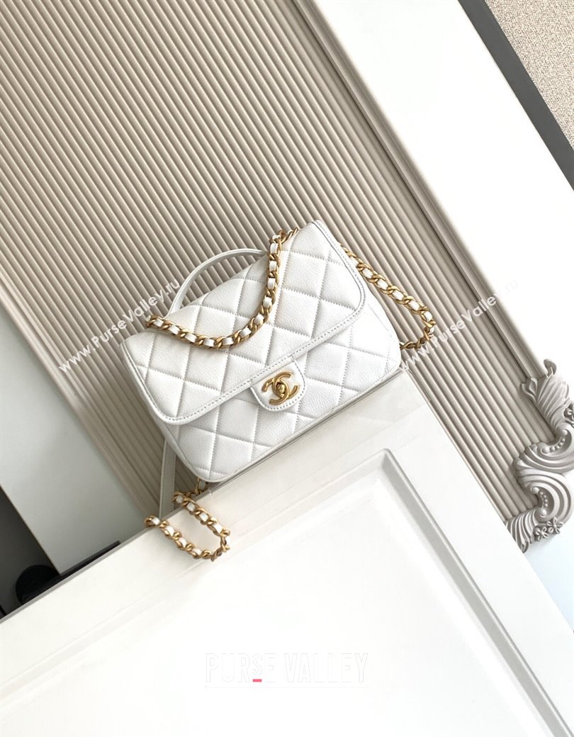 Chanel Grained Shiny Calfskin Backpack bag AS5347 White 2025 (yezi-250812025)