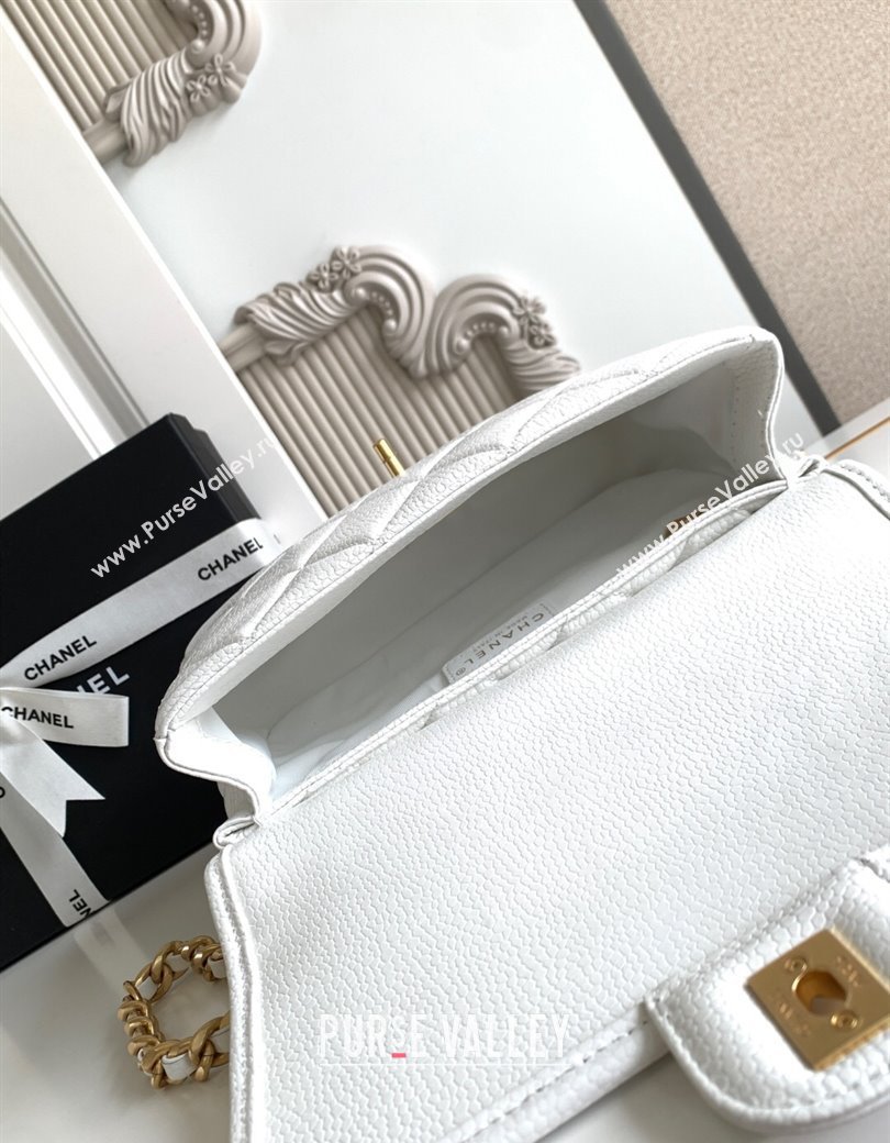 Chanel Grained Shiny Calfskin Backpack bag AS5347 White 2025 (yezi-250812025)