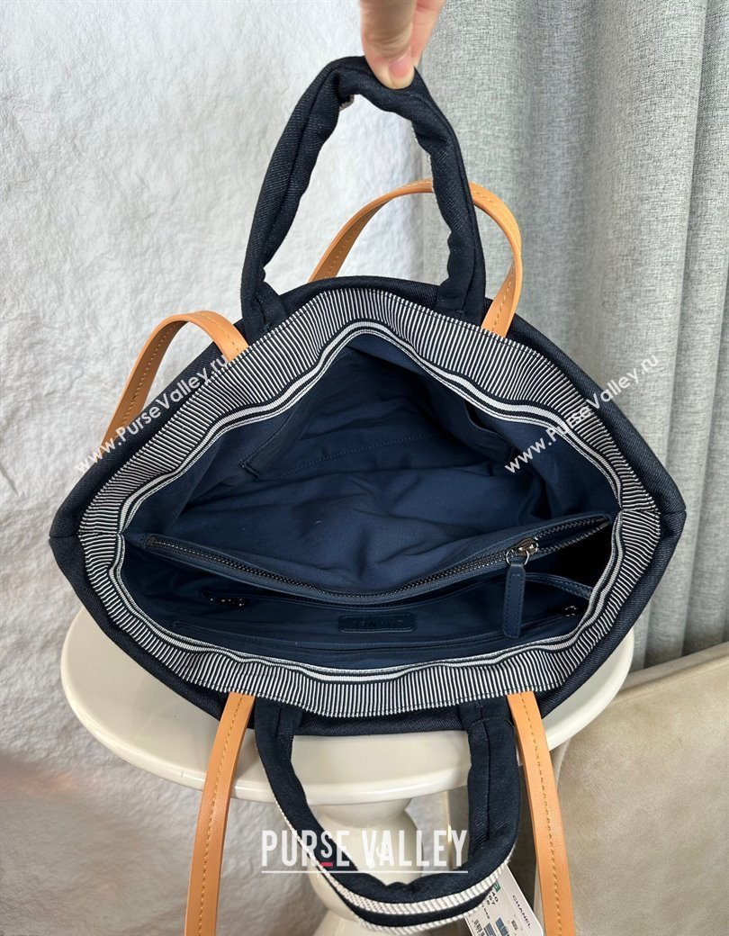 Chanel Denim Small Shopping Bag Blue 2025 A92240 (yezi-250812026)