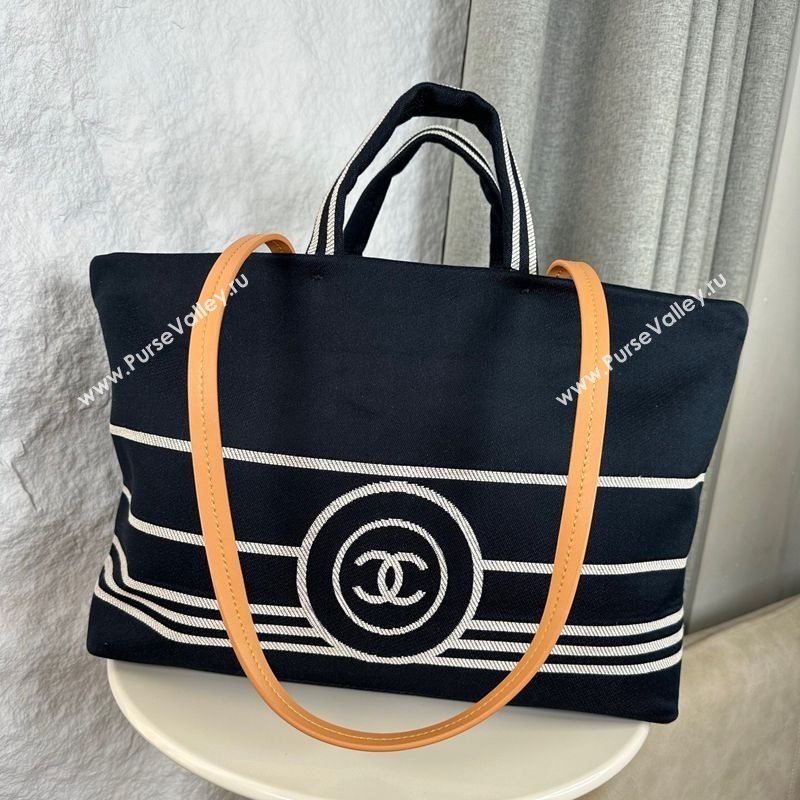 Chanel Denim Large Shopping Bag Blue 2025 A92241 (yezi-250812027)