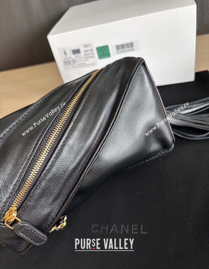 Chanel Lambskin Clutch with Chain and Tassel AP4686 Black 2025 (yezi-250812028)