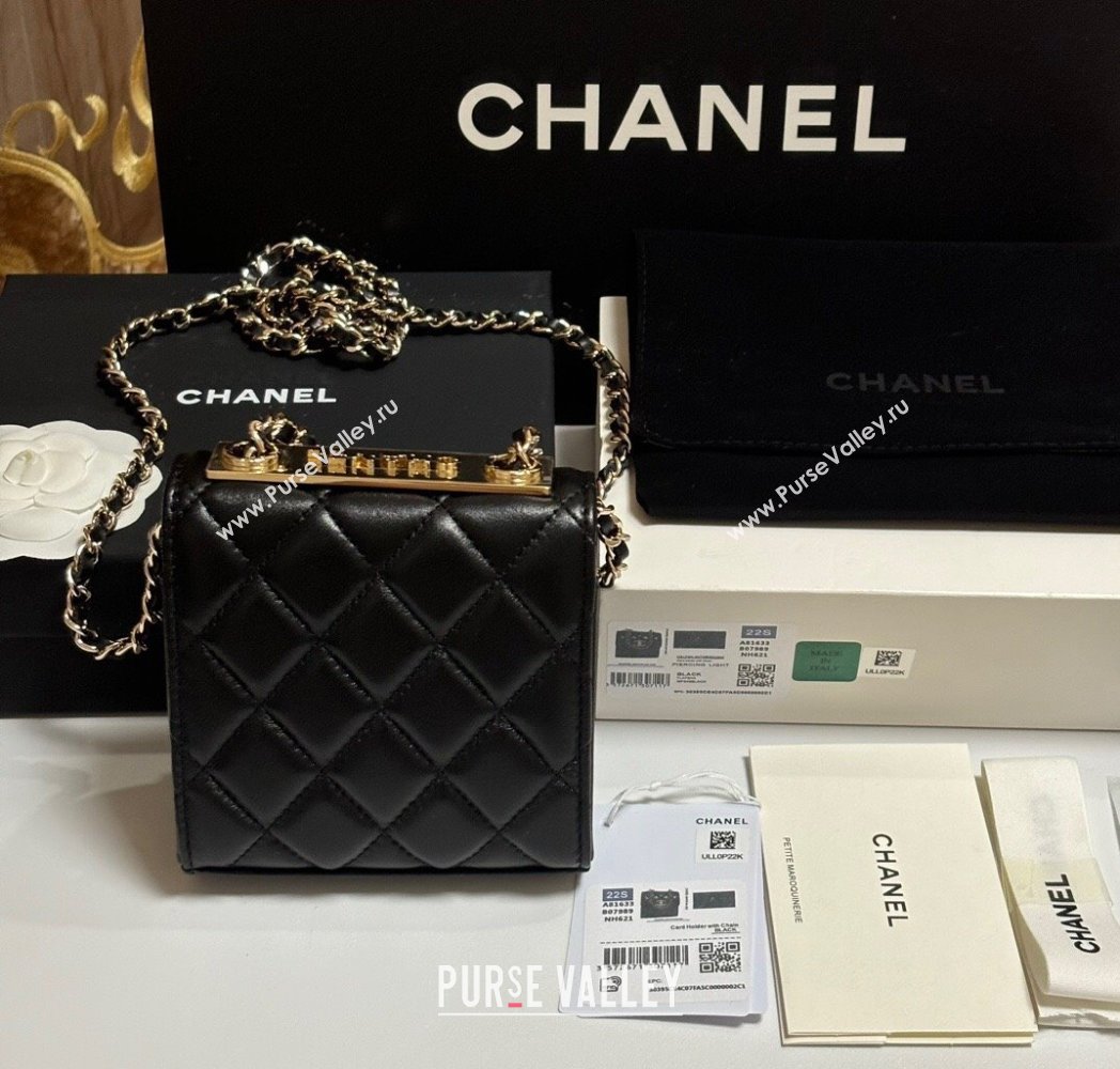 Chanel Lambskin Clutch with Chain and Band Black/Rose Gold 2025 A81632 (yezi-250812029)