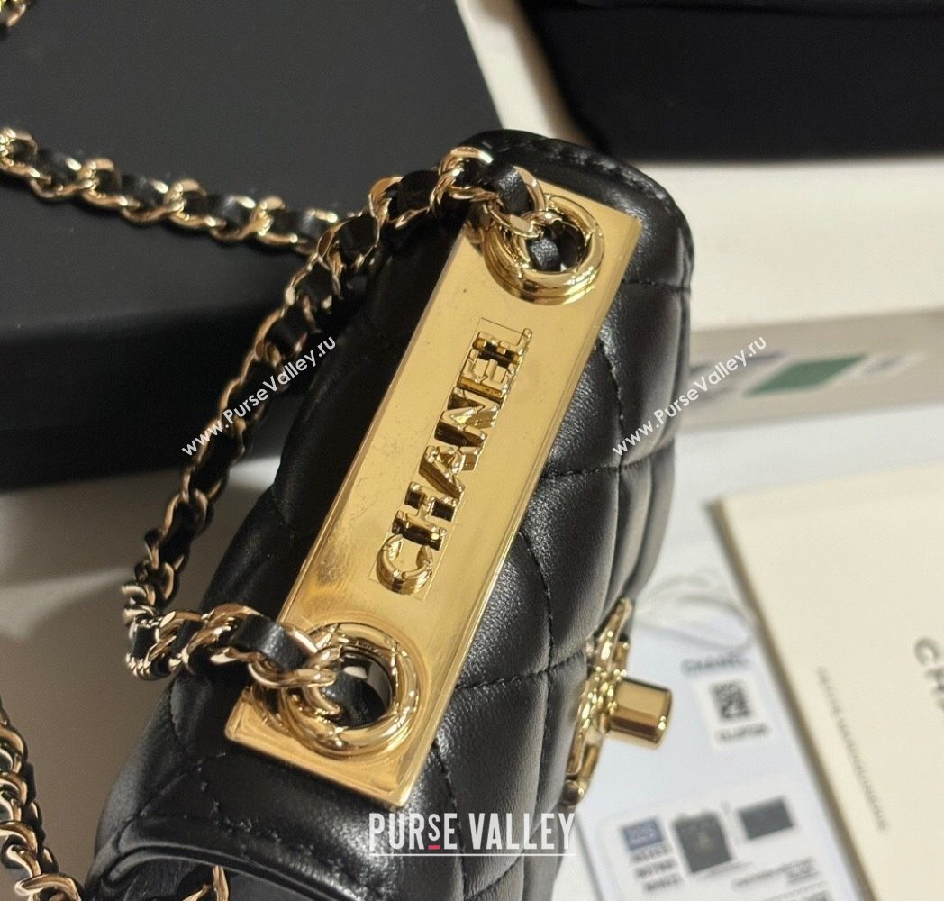 Chanel Lambskin Clutch with Chain and Band Black/Rose Gold 2025 A81632 (yezi-250812029)