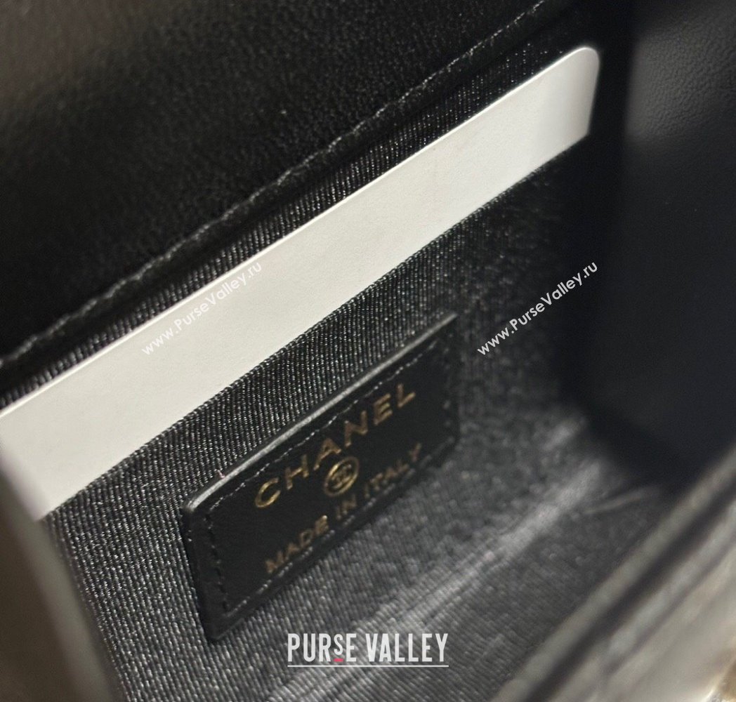 Chanel Lambskin Clutch with Chain and Band Black/Rose Gold 2025 A81632 (yezi-250812029)