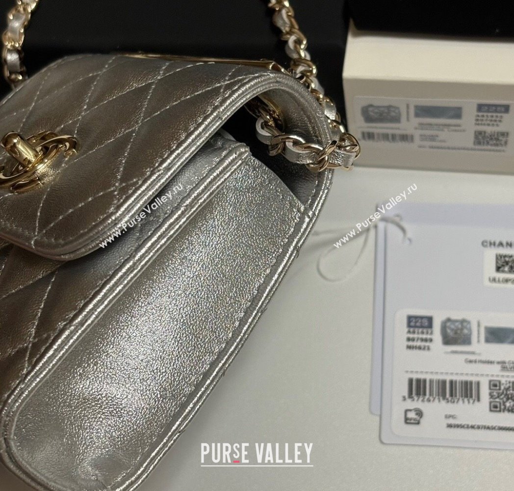 Chanel Lambskin Clutch with Chain and Band Silver 2025 A81632 (yezi-250812031)