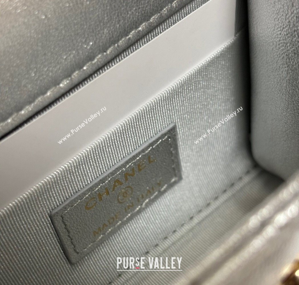 Chanel Lambskin Clutch with Chain and Band Silver 2025 A81632 (yezi-250812031)