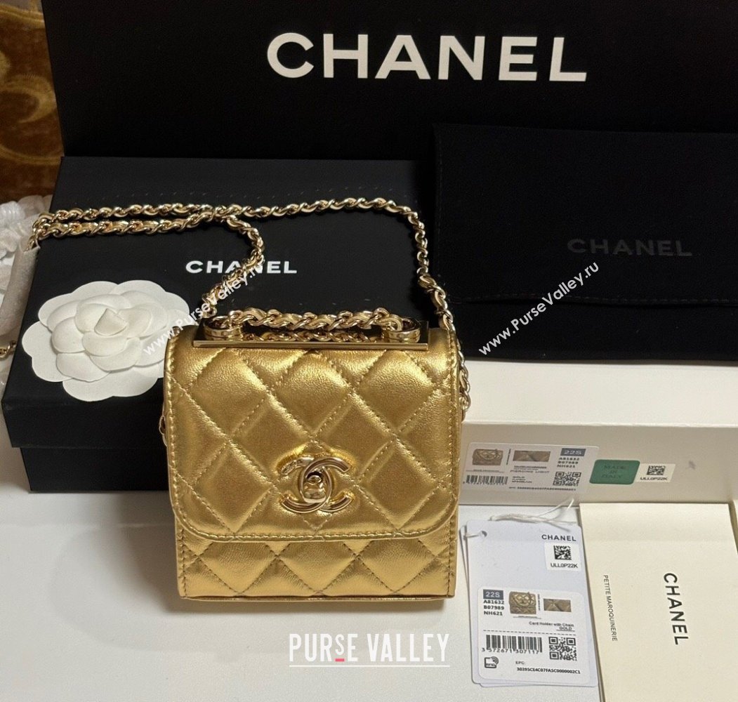 Chanel Lambskin Clutch with Chain and Band Gold-Tone 2025 A81632 (yezi-250812032)