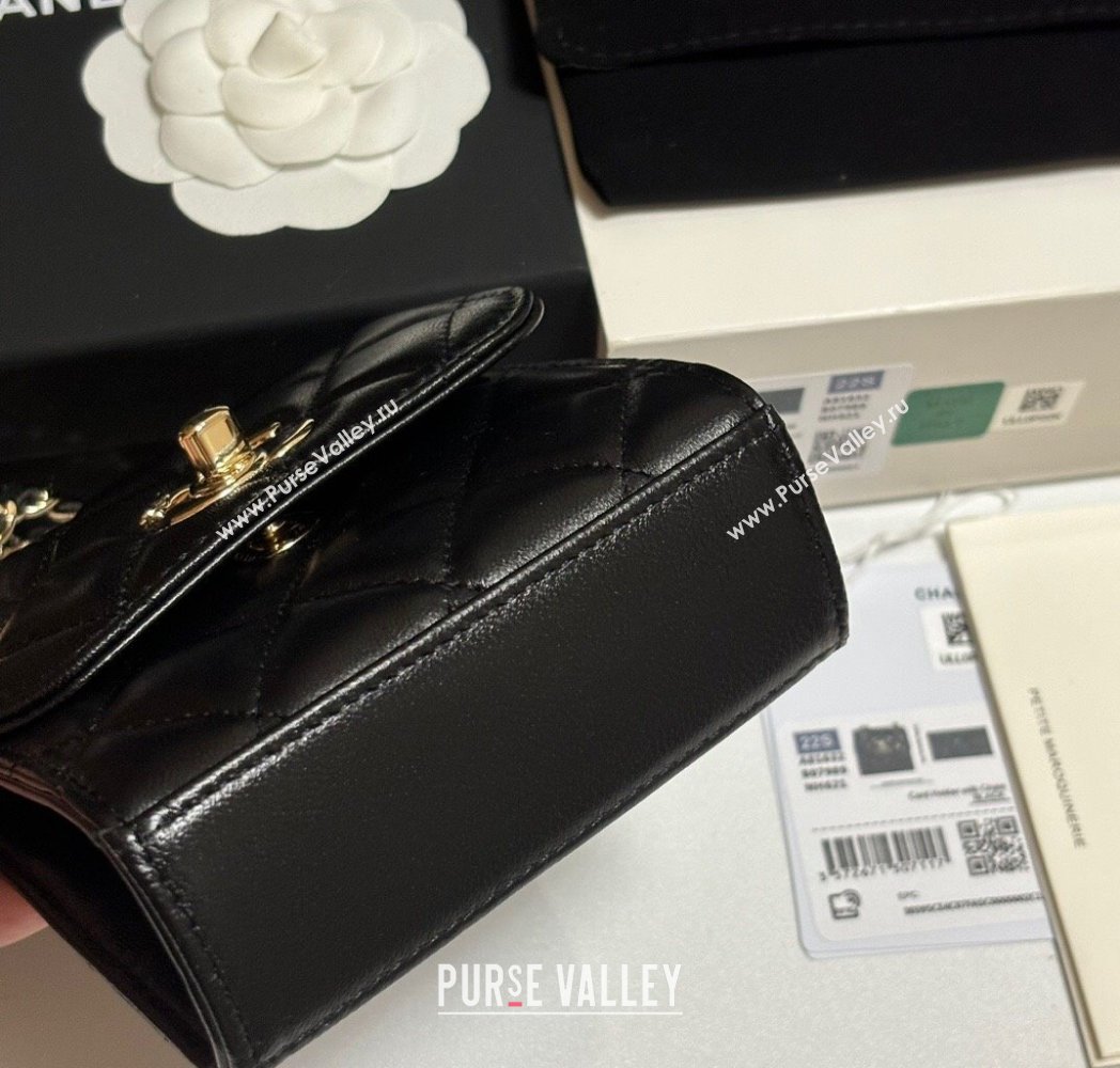 Chanel Lambskin Clutch with Chain and Band Black/Yellow Gold 2025 A81632 (yezi-250812030)