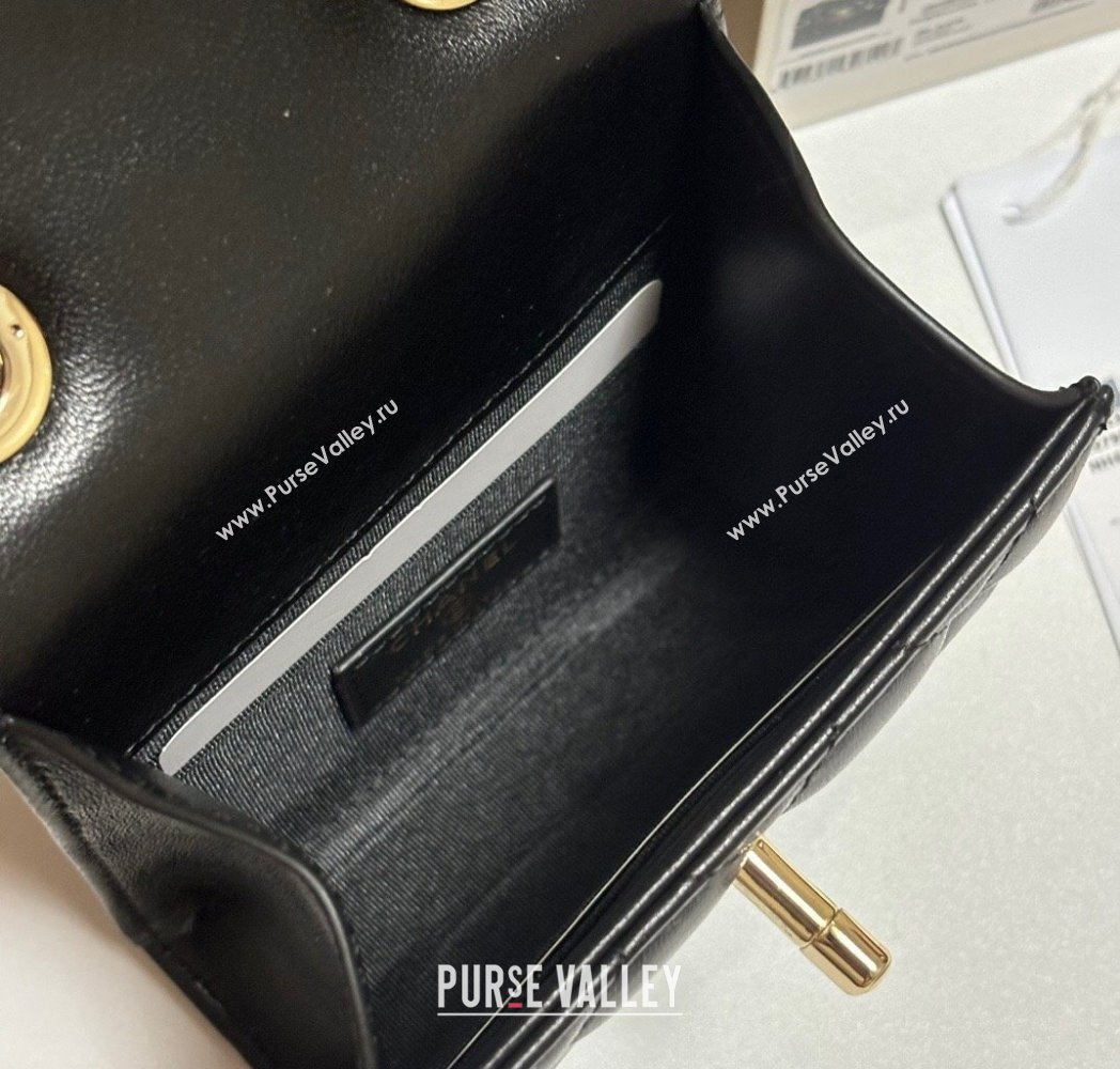 Chanel Lambskin Clutch with Chain and Band Black/Yellow Gold 2025 A81632 (yezi-250812030)