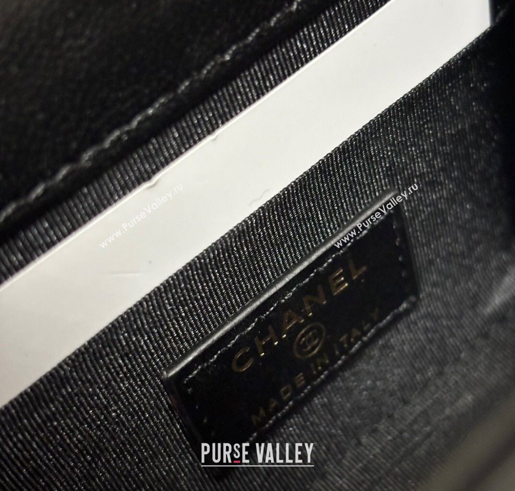 Chanel Lambskin Clutch with Chain and Band Black/Yellow Gold 2025 A81632 (yezi-250812030)