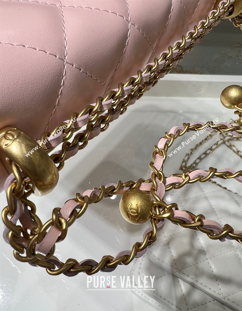 Chanel Shiny Calfskin Wallet On Chain WOC Light Pink 2025 AP2289 (yezi-2508110076)