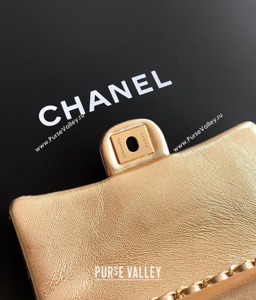 Chanel Lambskin Classic Mini Bag with hook and Heart Charm Gold 2025 AP4760 (yezi-250812052)