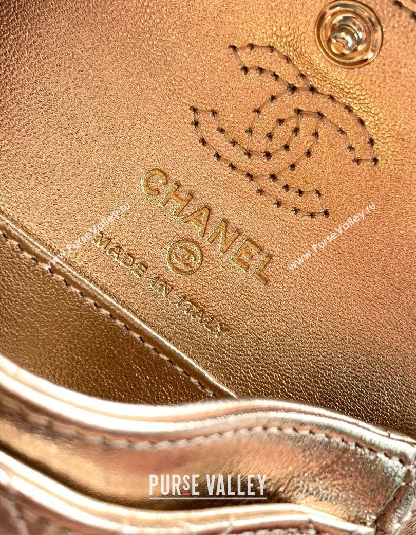 Chanel Lambskin Classic Mini Bag with hook and Heart Charm Gold 2025 AP4760 (yezi-250812052)