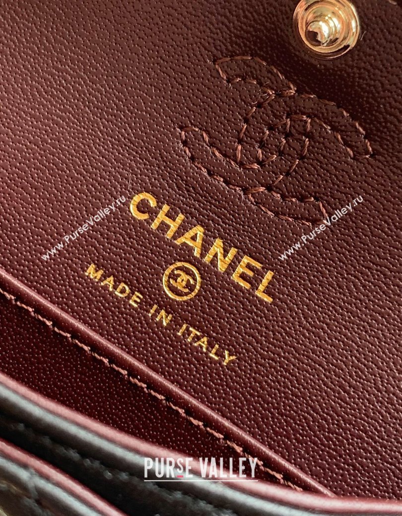 Chanel Lambskin Classic Mini Bag with hook and Heart Charm Black 2025 AP4760 (yezi-250812054)