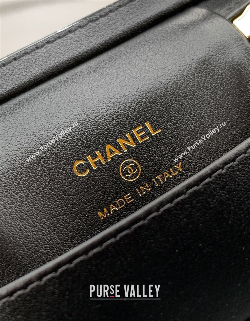 Chanel Grained Calfskin Long Vanity with Chain Black 2025 AP4688 (yezi-250812056)