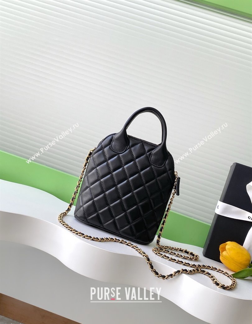 Chanel Suede Lambskin Clutch with Chain Black/Grey 2025 AP4742 (yezi-250812072)