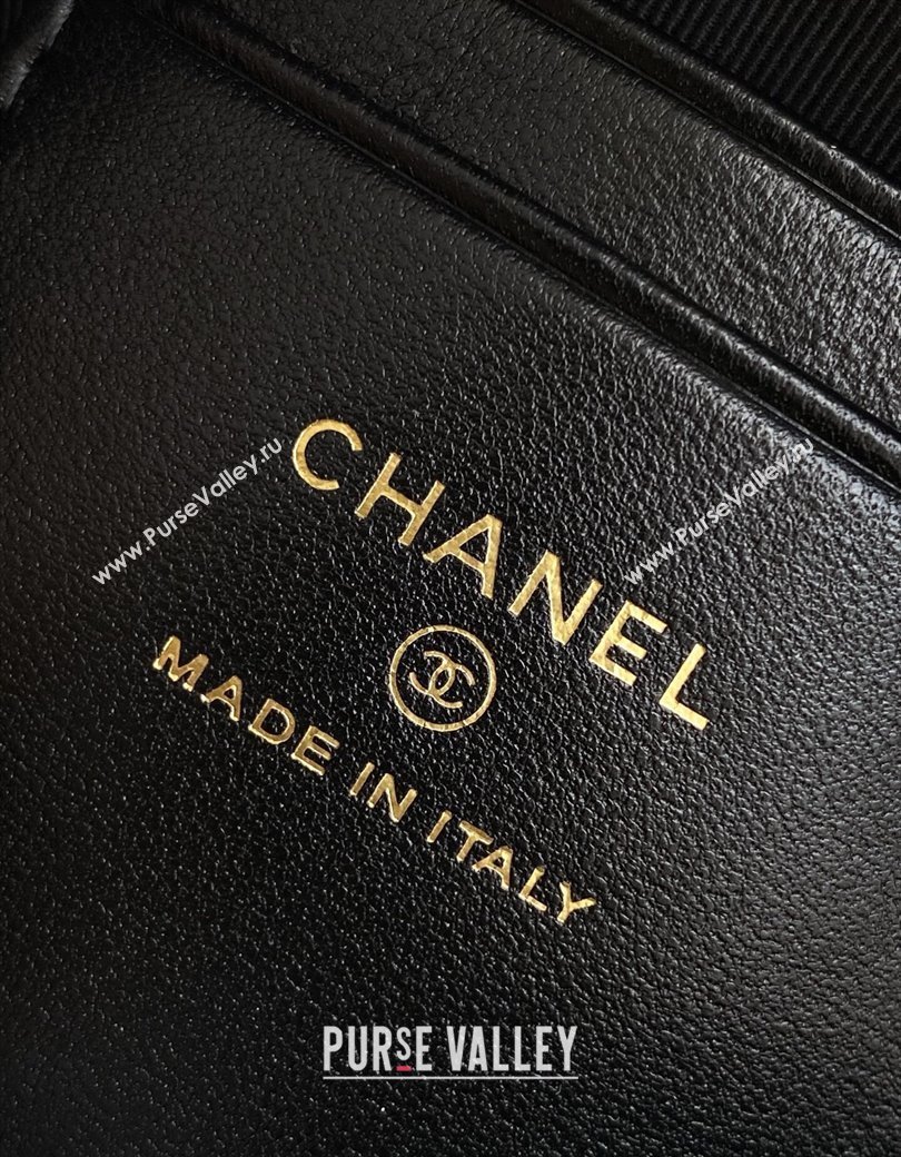 Chanel Suede Lambskin Clutch with Chain Black/Grey 2025 AP4742 (yezi-250812072)