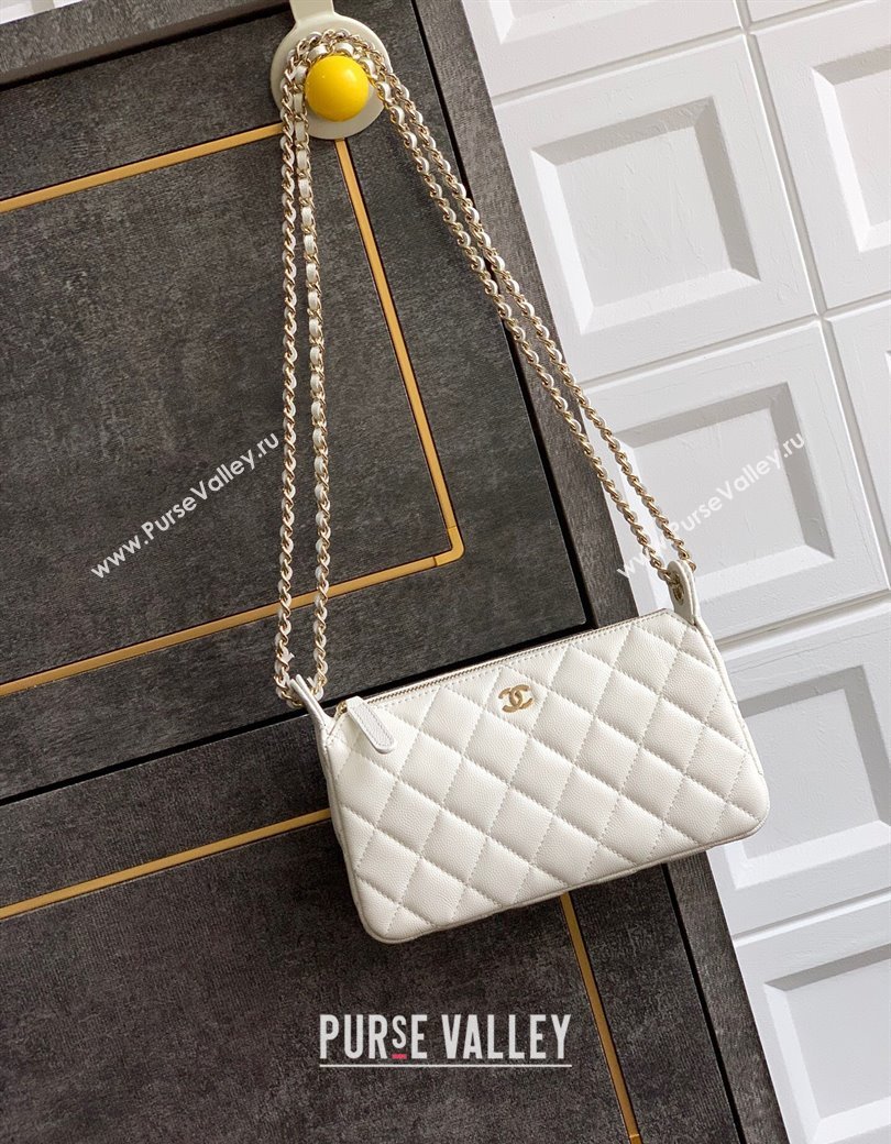 Chanel Grained Calfskin Hobo Bag White 2025 CH081101 (yezi-2508110088)