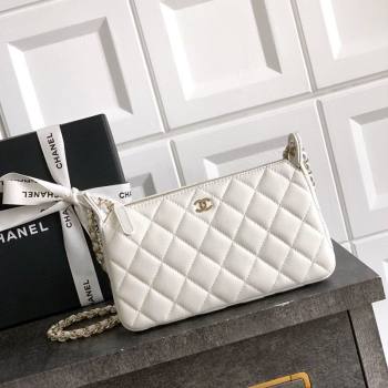 Chanel Grained Calfskin Hobo Bag White 2025 CH081101 (yezi-2508110088)