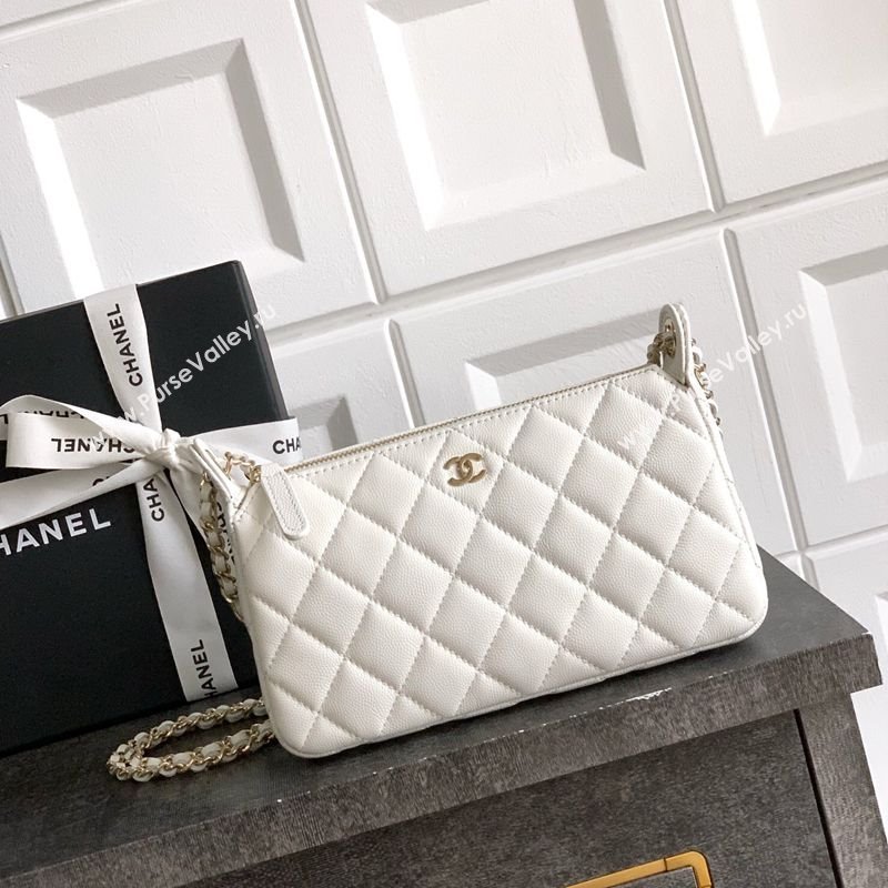 Chanel Grained Calfskin Hobo Bag White 2025 CH081101 (yezi-2508110088)