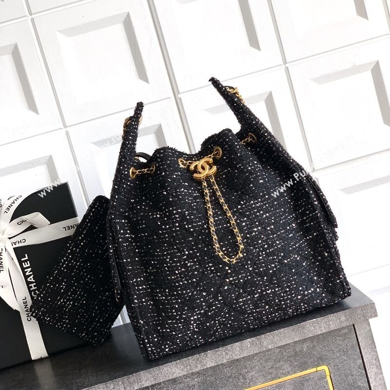 Chanel 25 Tweed Medium Handbag AS5311 Black 2025 0812 (yezi-250812057)
