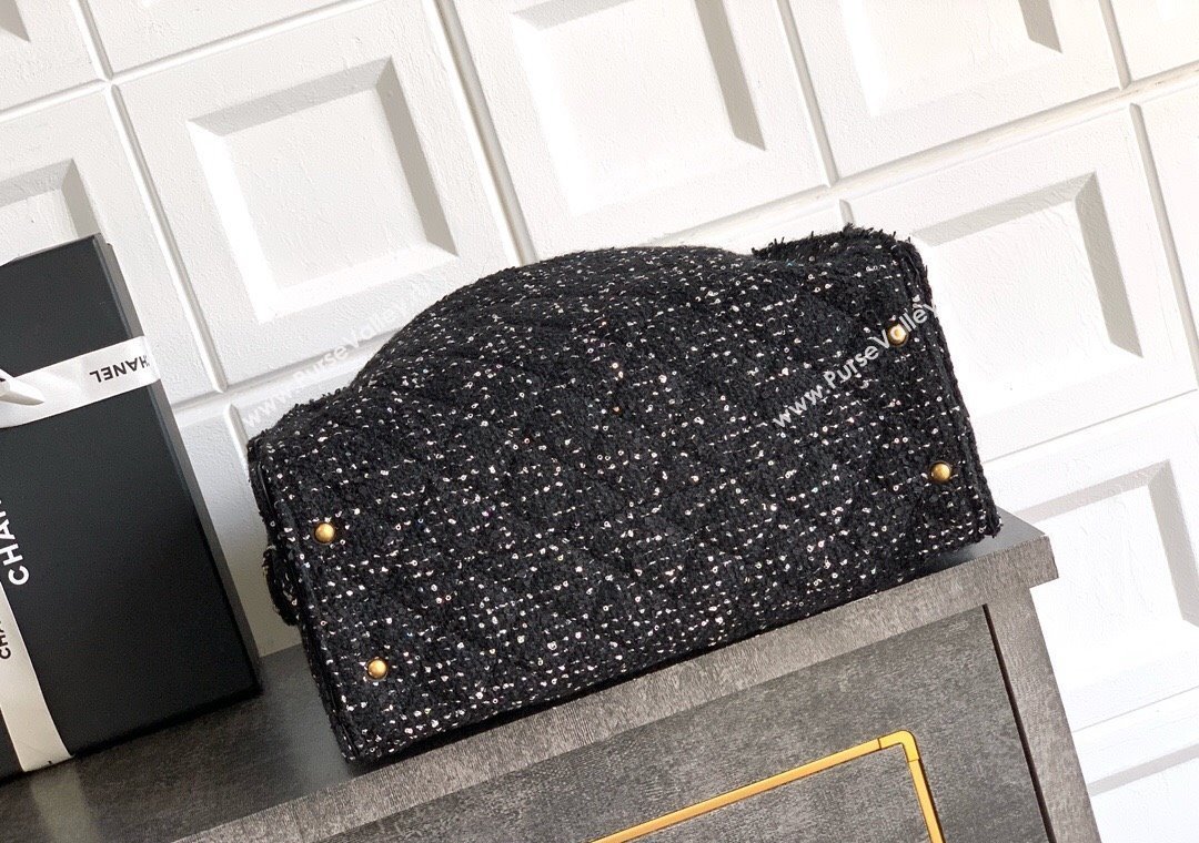 Chanel 25 Tweed Medium Handbag AS5311 Black 2025 0812 (yezi-250812057)